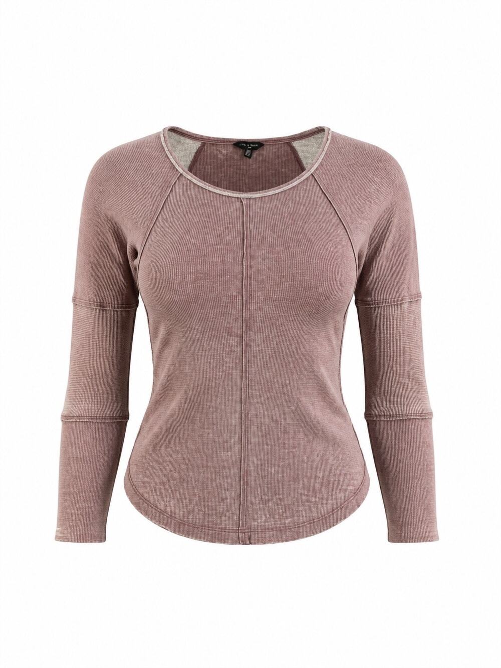Luck Brand Womens' Exposed Thermal Long Sleeve Shirt